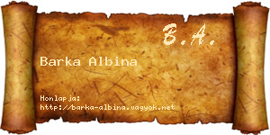 Barka Albina névjegykártya